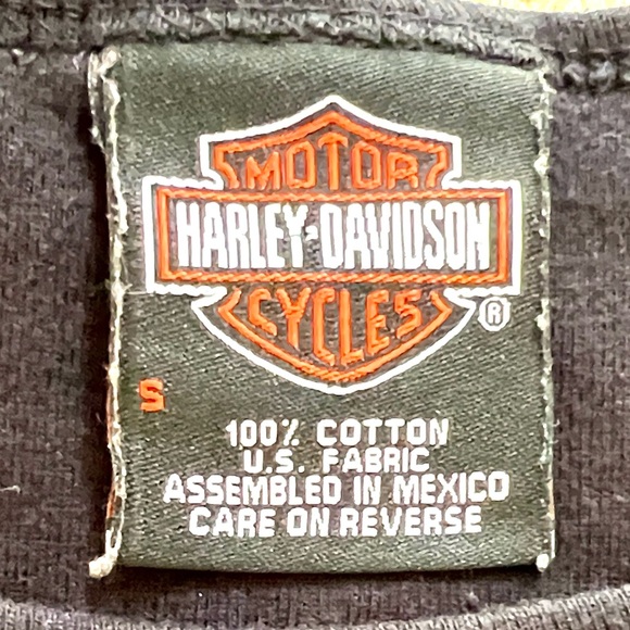 Vintage 90s Y2K Harley Davidson Motorcycles Biker Long Sleeve Black T Shirt Sm - Picture 9 of 11